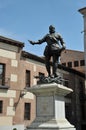 Bronze Statue Don Alvaro de Bazan, Famous Admiral, Plaza de la Villa, Madrid Spain. Statue in front of Casa de Cisneros, created i Royalty Free Stock Photo